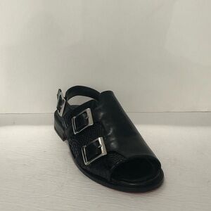 Fennix Italy sandal black leather calf/alligator